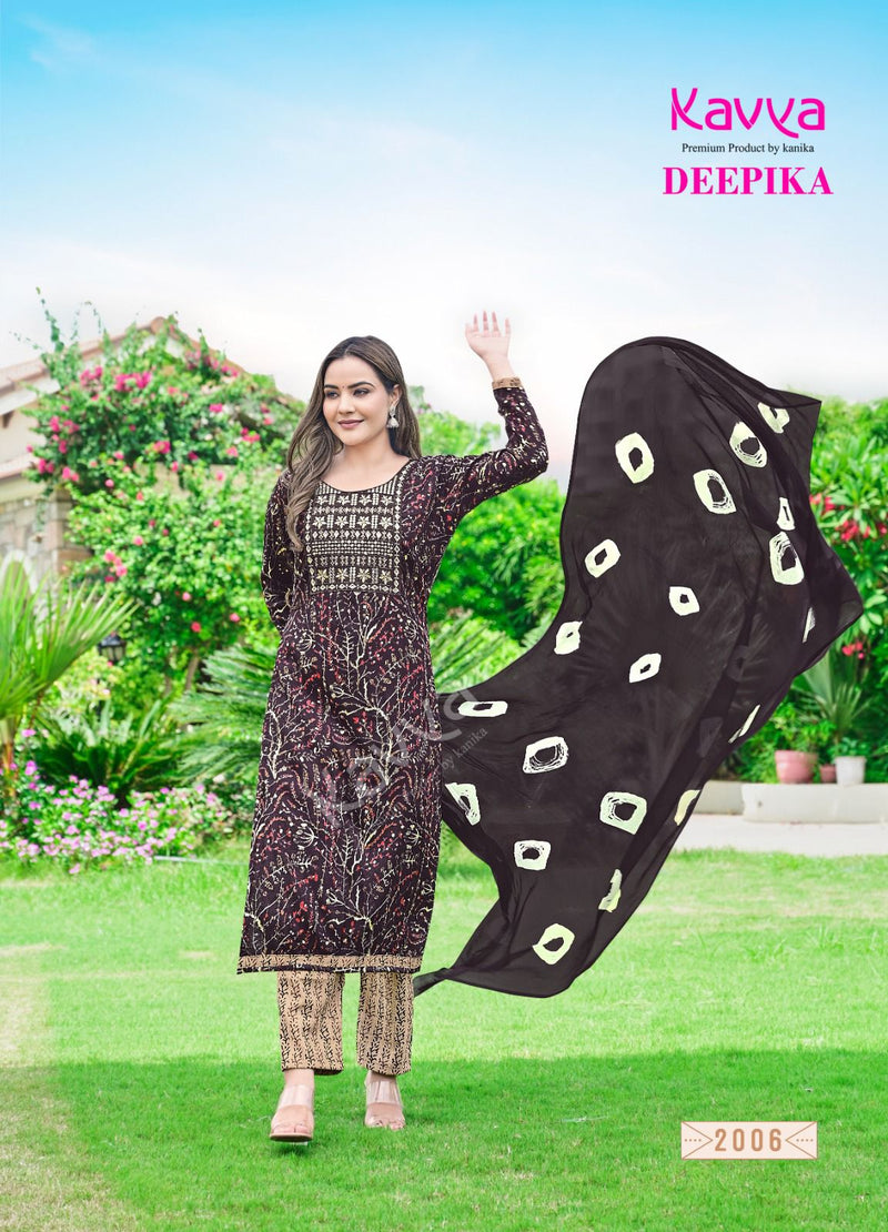 Kavya Deepika Vol 2 Fancy Printed Straight Kurti Bottom & Dupatta Set