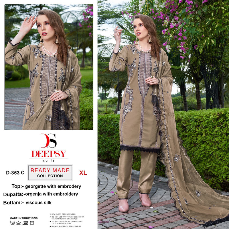 Deepsy Suits D No D 353 Georgette With Embroidery Work Readymade Suit Collection