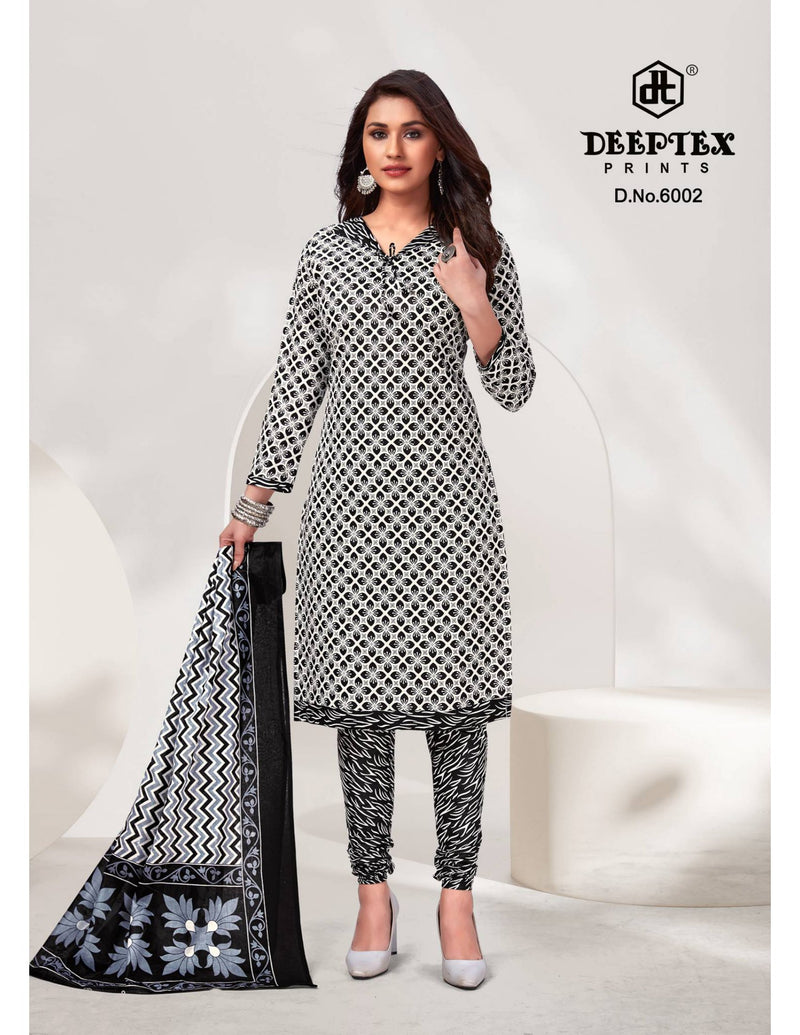 Deeptex Prints Aaliza Black & White Printed Cotton Salwar Suits
