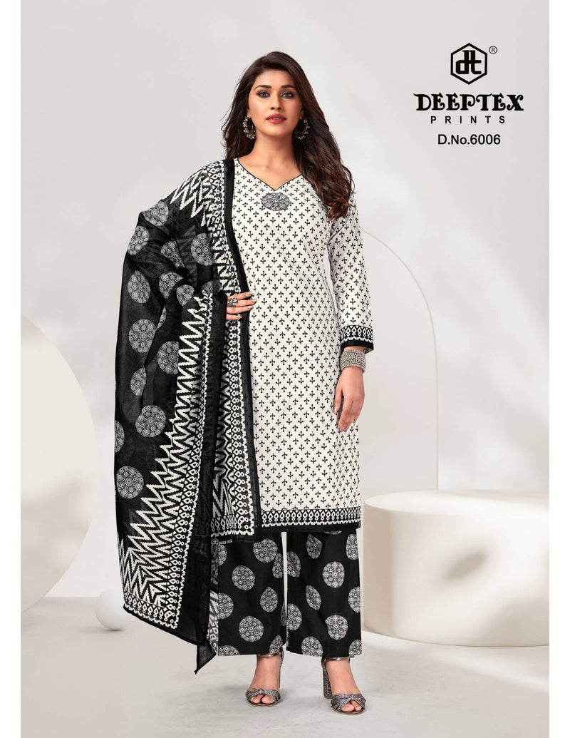 Deeptex Prints Aaliza Black & White Printed Cotton Salwar Suits