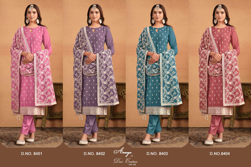 Dani Creation Aanaya Vol 184 Fox Georgette Designer Party Wear Salwar Suit