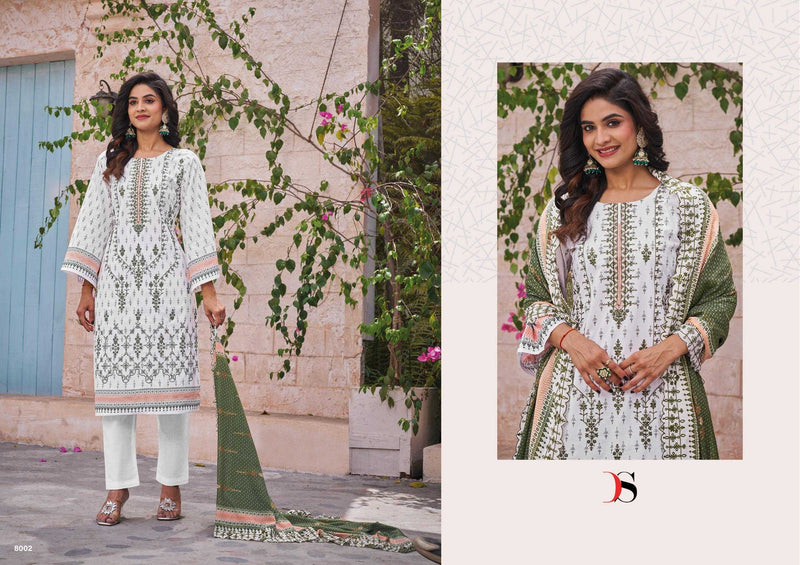 Deepsy Suit Bin Saeed Vol 8 Pure Cotton Heavy Embroidery Work Salwar Suit