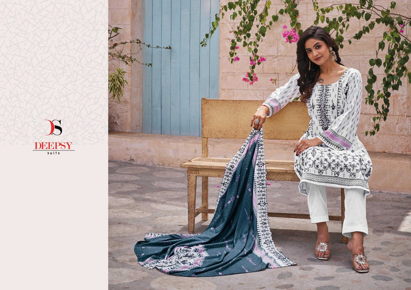 Deepsy Suit Bin Saeed Vol 8 Pure Cotton Heavy Embroidery Work Salwar Suit