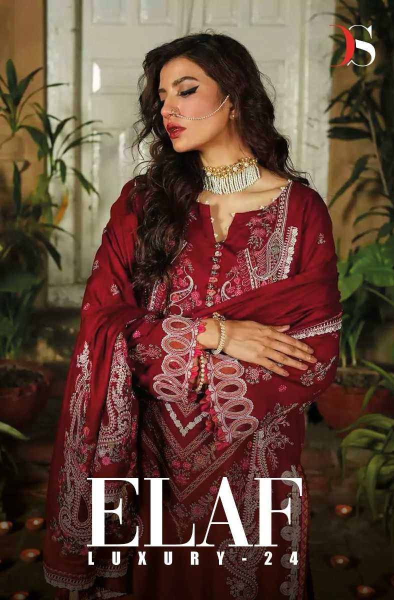Deepsy Suit Elaf Luxury 24 Rayon Cotton With Self Embroidered Work Salwar Suit