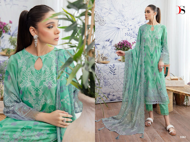 Deepsy Suit Nureh Gardenia 24 Pure Cotton Heavy Embroidery Work Salwar Suit