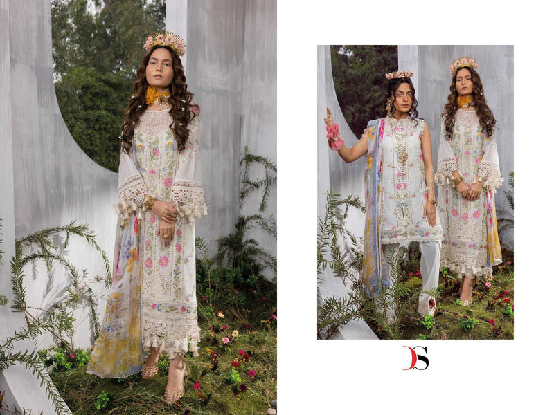 Deepsy Suit Sana Safinaz Lawn 24 Pure Cotton Self Embroidered Work Suit