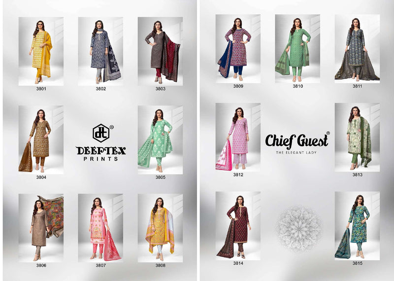 Deeptex Prints Chief Guest Vol 38 Pure Cotton Printed Salwar Kameez