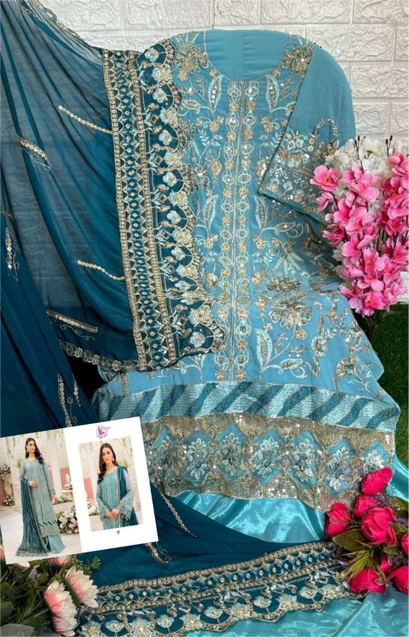 Dinsaa Suit Ramsha Hit Vol 4 Heavy Georgette Embroidered Heavy Handwork Salwar Suit