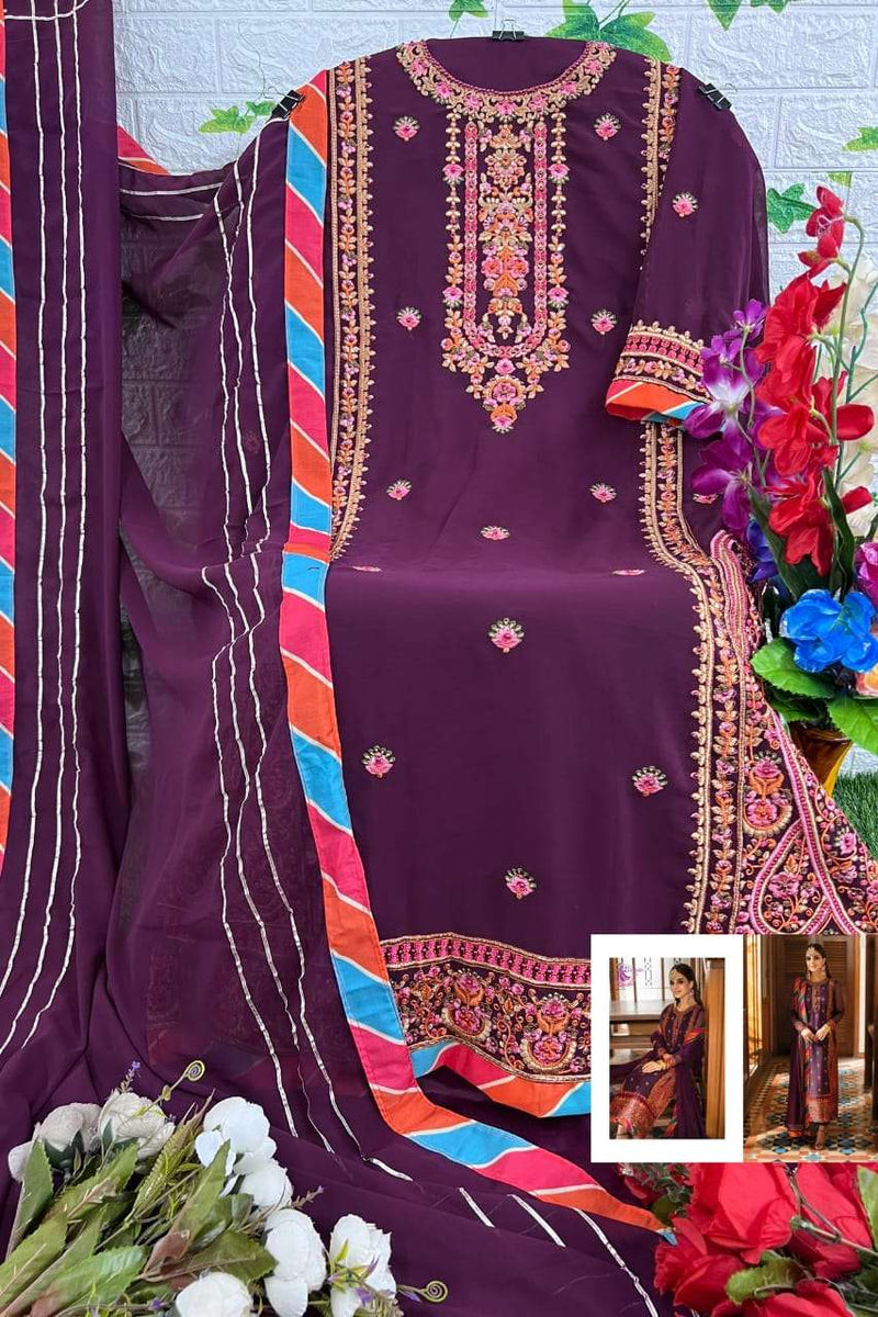 Dinsaa Suit Ramsha Hit Vol 4 Heavy Georgette Embroidered Heavy Handwork Salwar Suit