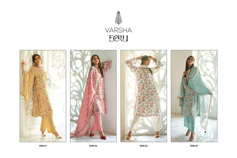 Varsha Ecru Pashmina Digitally Printed Exclusive Designer Suit Collection