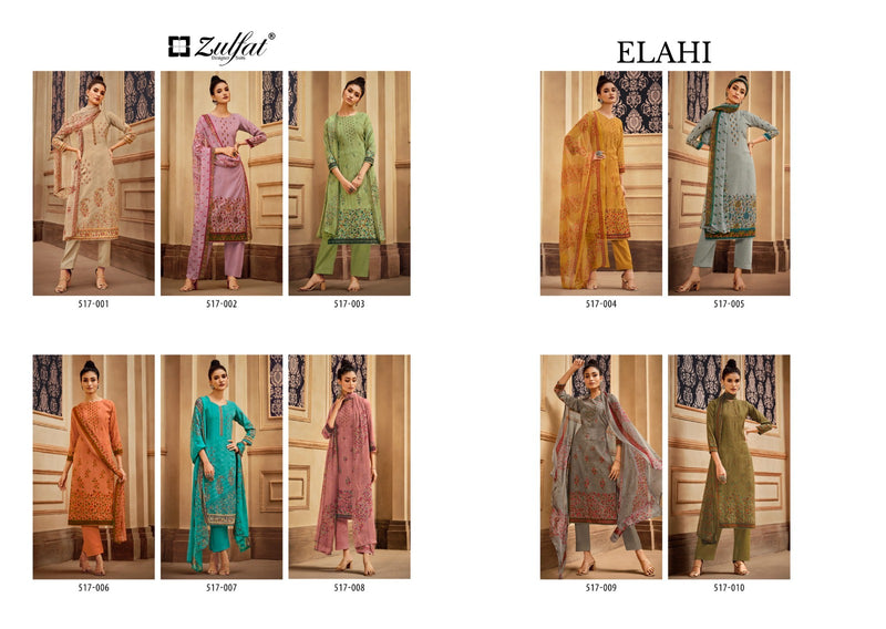Zulfat Designer Studio Elahi Pashmina Fancy Work Digital Prints Designer Suits