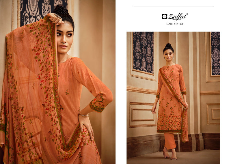 Zulfat Designer Studio Elahi Pashmina Fancy Work Digital Prints Designer Suits