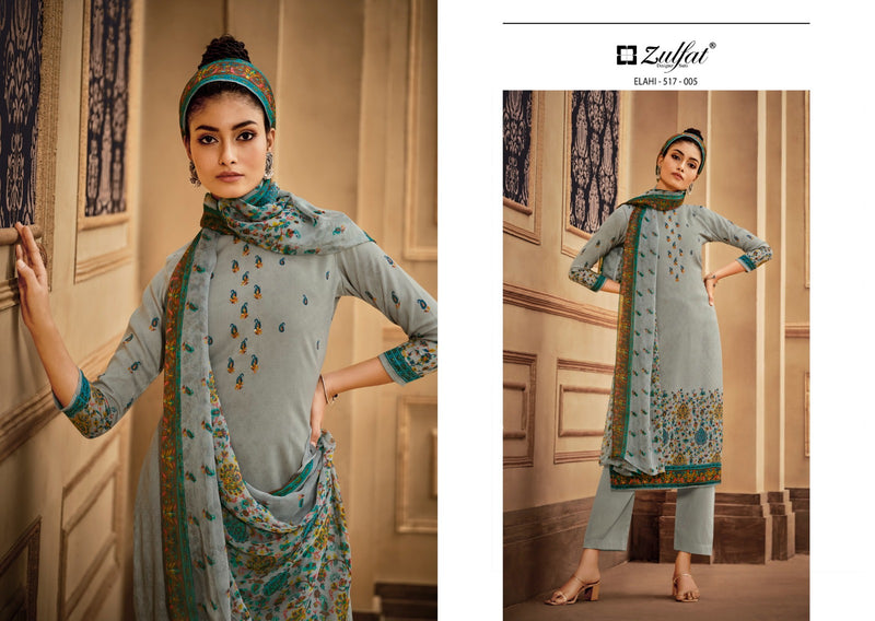 Zulfat Designer Studio Elahi Pashmina Fancy Work Digital Prints Designer Suits