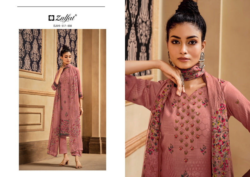 Zulfat Designer Studio Elahi Pashmina Fancy Work Digital Prints Designer Suits