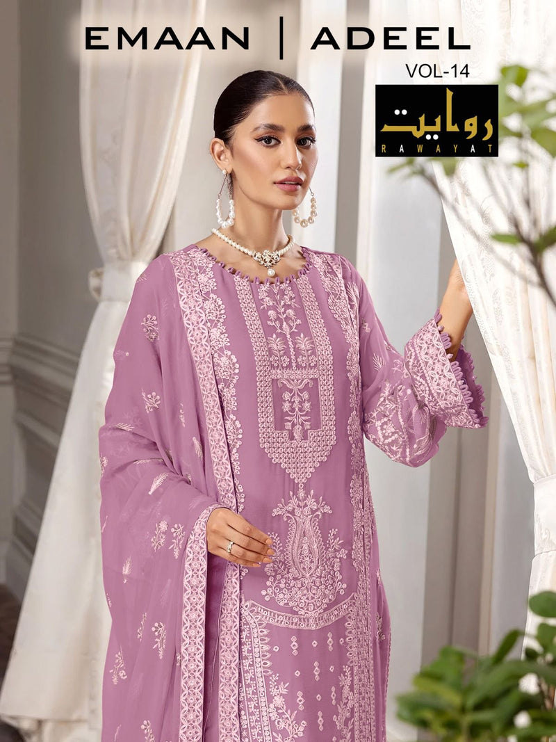 Rawayat Fashion Emaan Adeel Vol 14 Fox Georgette Beautiful Embroidery Designer Suits