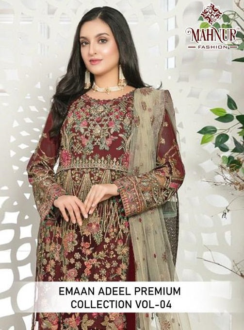 Mahnur Fashion Emaan Adeel Premium Collection Vol 4 Georgette Fancy Embroidery Suits