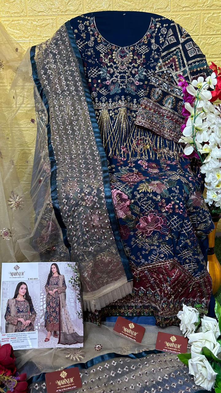 Mahnur Fashion Emaan Adeel Premium Collection Vol 4 Georgette Fancy Embroidery Suits