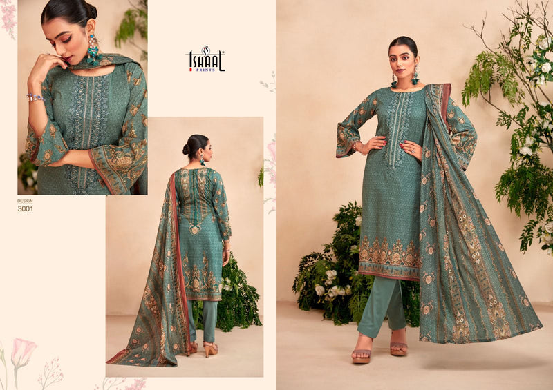 Ishaal Prints Embroidered Vol 3 Lawn Cotton Fancy Embroidery Work Suits