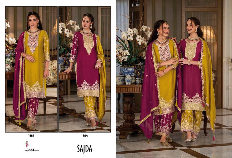 Eba Lifestyle Sajda Premium Silk With Embroidery Work Readymade Salwar Suit