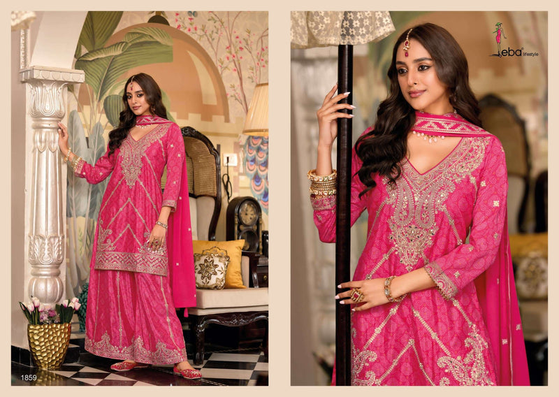 Eba Lifestyle Sangam Chinon Digital Print Embroidered Work Salwar Suit