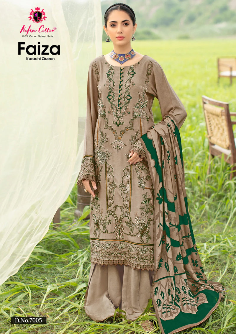Nafisa Cotton Faiza Karachi Queen Vol 7 Printed Karachi Cotton Suits