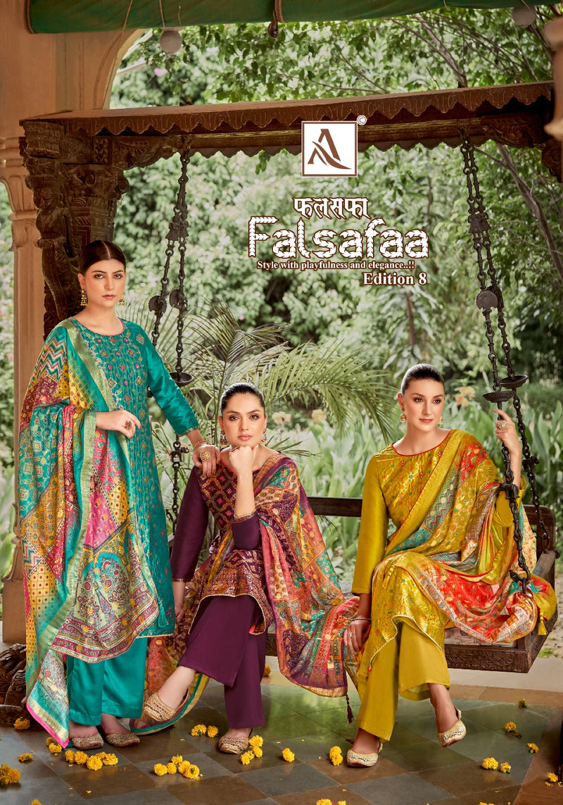 Alok Suit Falsafaa Edition Vol 8 Jacquard With Elegant Hand Work Suits