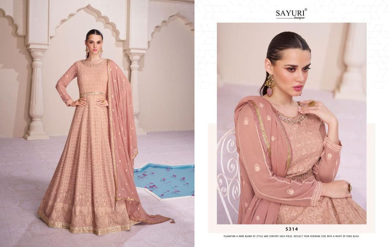 Sayuri Designer Farida Georgette With regal Look Gown Suits