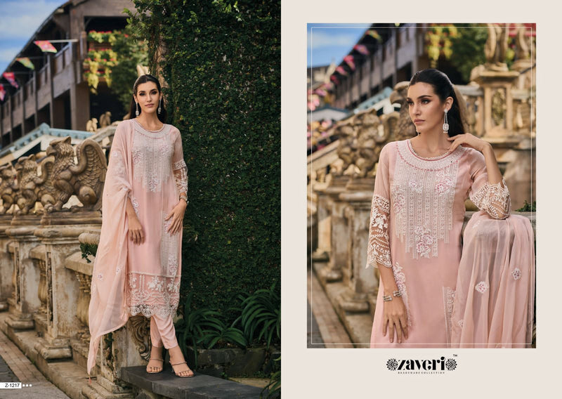 Zaveri Woman Beauty Femina Organza With Embroidery Work Suits