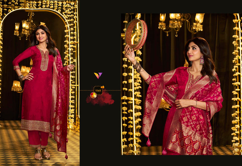 Vatsam Festive Collection Jacquard With Embroidery Designer Suit Collection