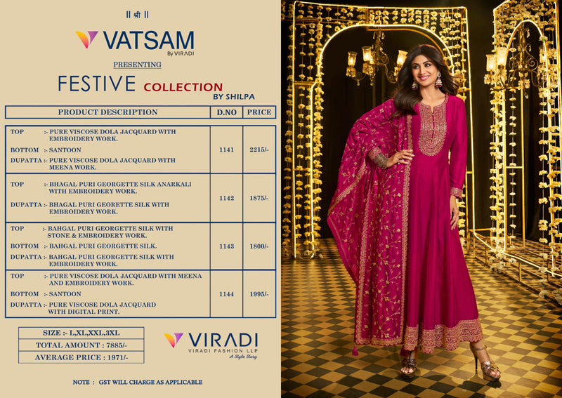 Vatsam Festive Collection Jacquard With Embroidery Designer Suit Collection