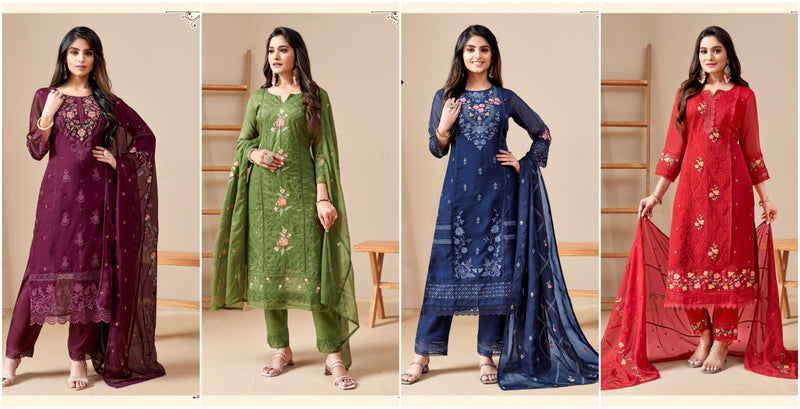 Four Roses Festive Season Pick & Choose Organza Embroidery Pakistani Suit