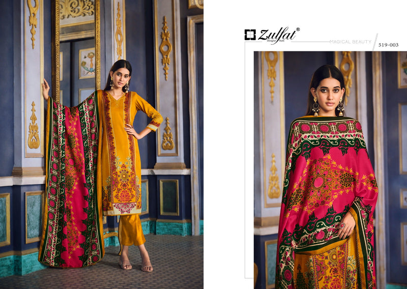 Zulfat Designer Suits Firdaus Pashmina Digital Printed Salwar Suit Collection