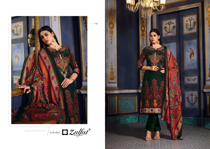 Zulfat Designer Suits Firdaus Pashmina Digital Printed Salwar Suit Collection