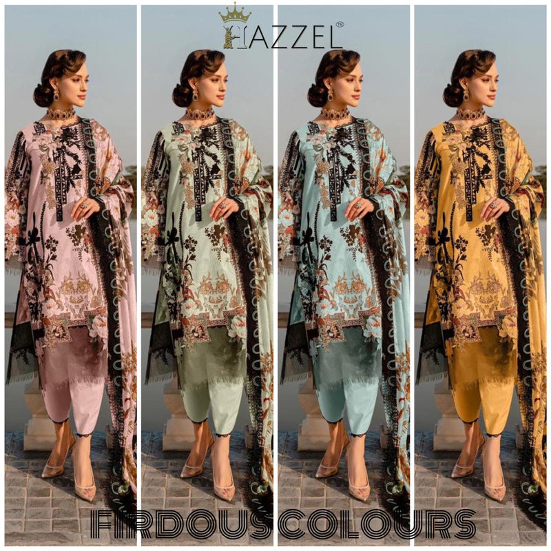 Hazzel Firdous Colours Cotton Print And Embroidery Work Salwar Kameez