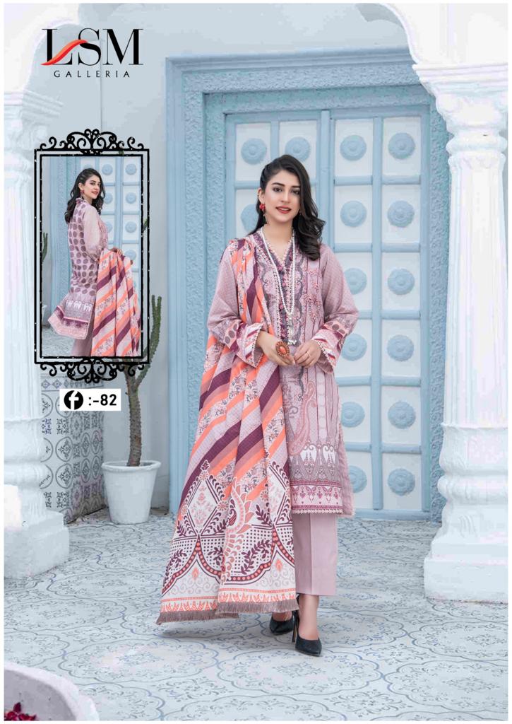 Lsm Galleria Firdous Queen Lawn Vol 8 Lawn Cotton Printed Salwar Kameez