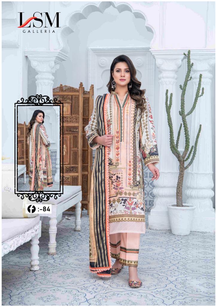 Lsm Galleria Firdous Queen Lawn Vol 8 Lawn Cotton Printed Salwar Kameez