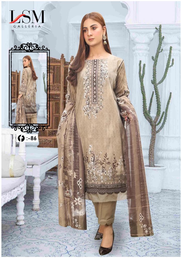 Lsm Galleria Firdous Queen Lawn Vol 8 Lawn Cotton Printed Salwar Kameez