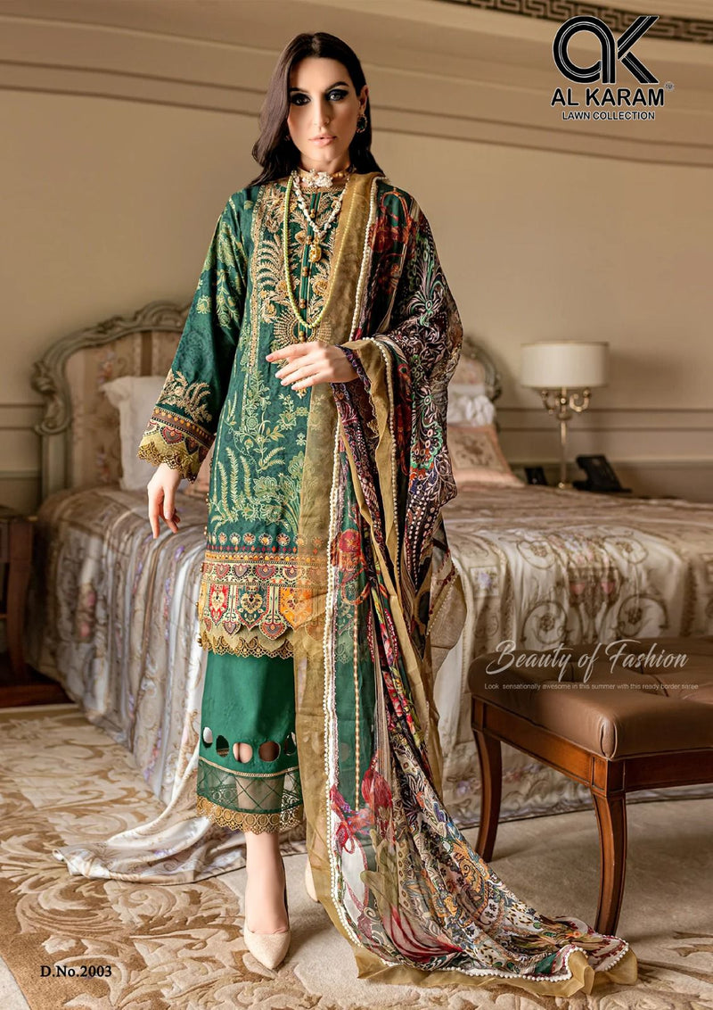 Al Karam Firdous Exclusive Collection Vol 2 Cotton Print With Embroidery Work Suits