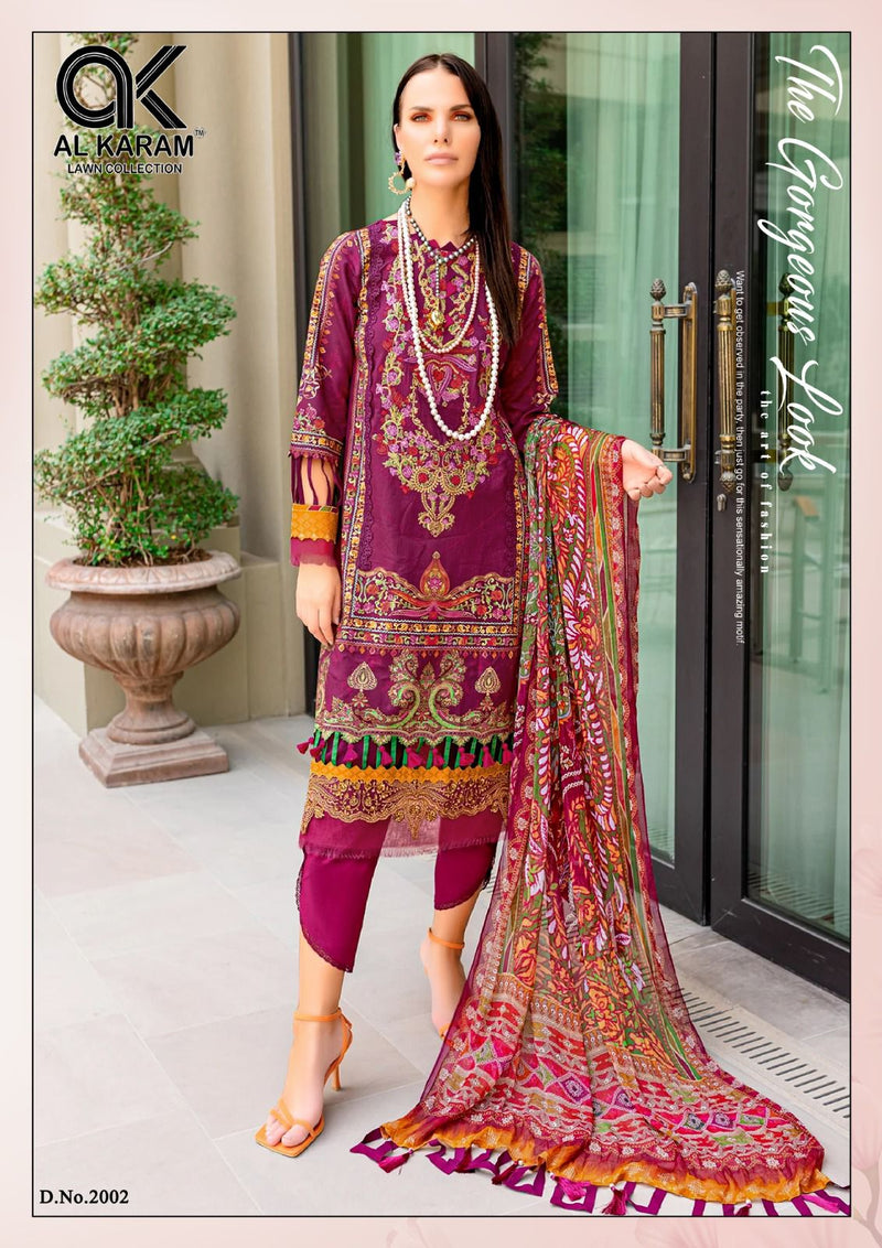 Al Karam Firdous Exclusive Collection Vol 2 Cotton Print With Embroidery Work Suits