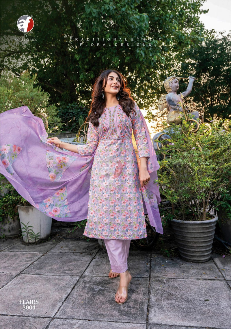 Anju Fabrics Flairs Vol 2 Cotton Digital Print With Schiffli Designer Fancy Kurti