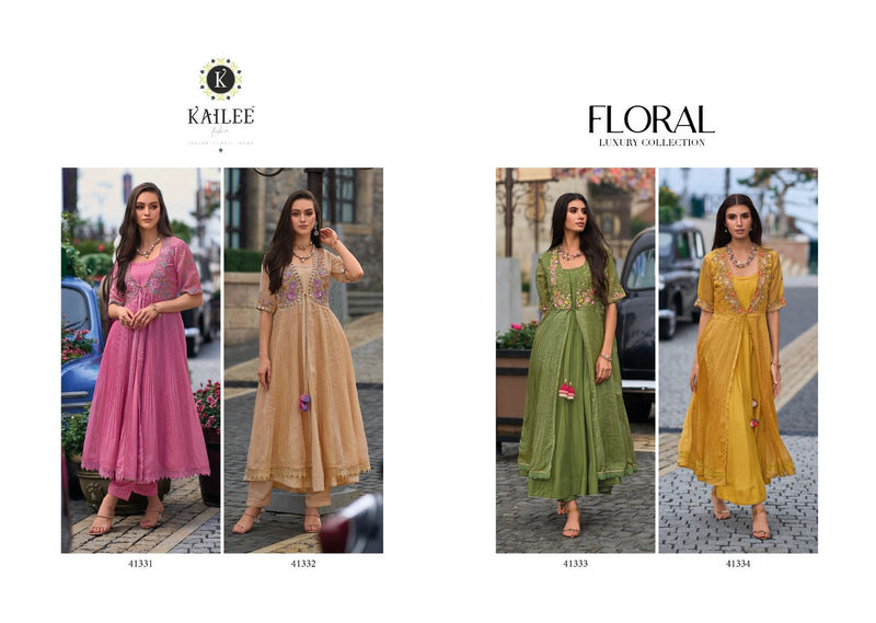 Kailee Fashion Floral Viscose Designer Fancy Kurti With Koti Collection