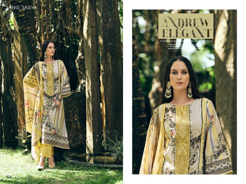 Rang Rasiya Florence Pure Lawn Cotton Digital Print With Fancy Work Suits