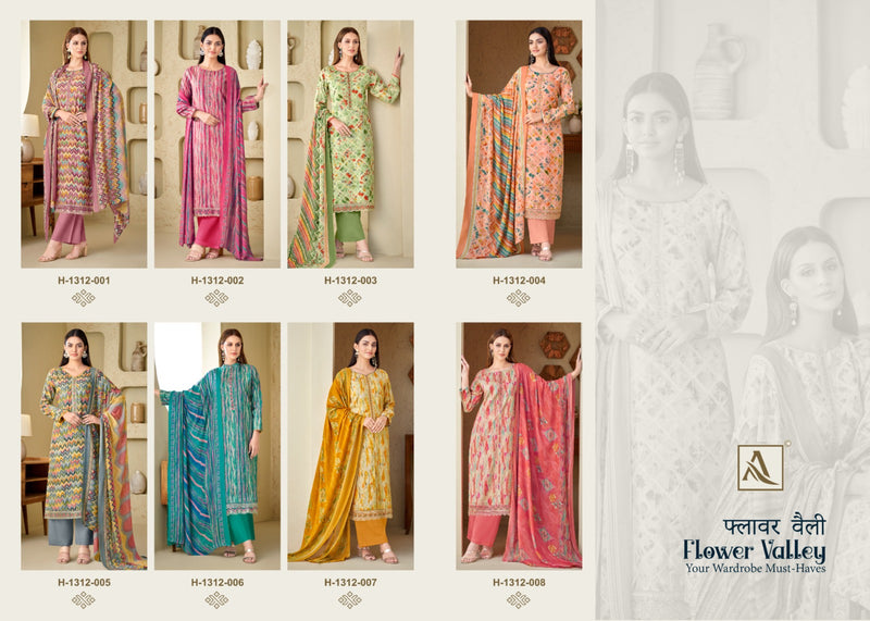 Alok Suits Flower Valley Viscose Print With Fancy Neck Salwar Suits