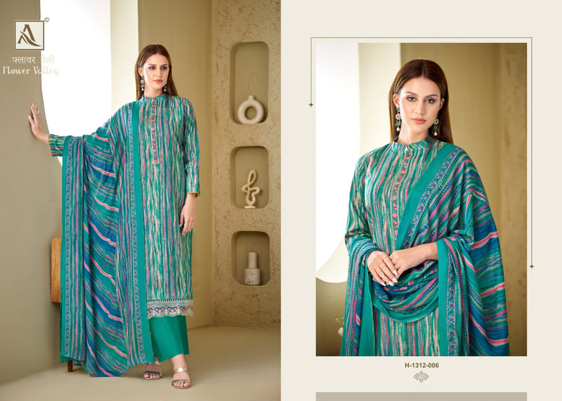 Alok Suits Flower Valley Viscose Print With Fancy Neck Salwar Suits