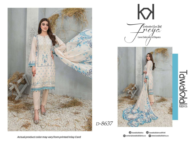 Tawakkal Fabrics Freya Lawn Daman Embroidered Digital Printed Pakistani Salwar Kameez