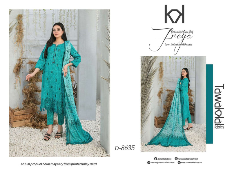 Tawakkal Fabrics Freya Lawn Daman Embroidered Digital Printed Pakistani Salwar Kameez