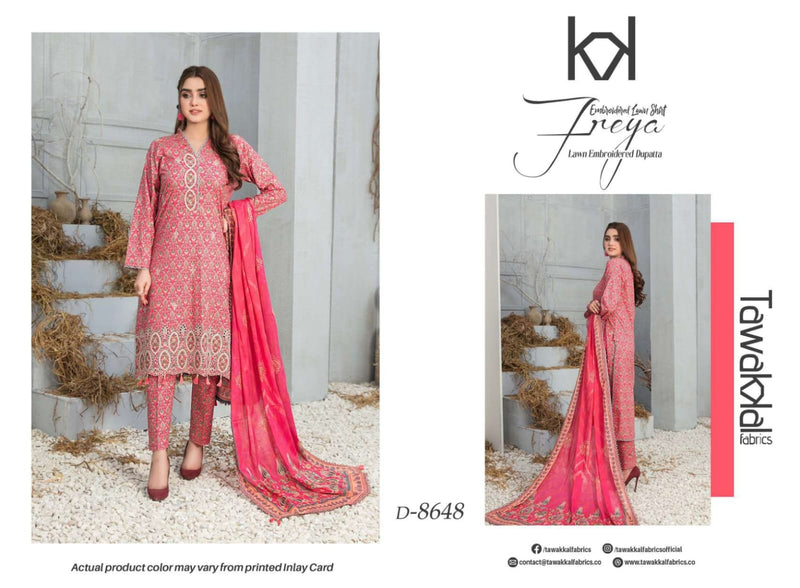 Tawakkal Fabrics Freya Lawn Daman Embroidered Digital Printed Pakistani Salwar Kameez