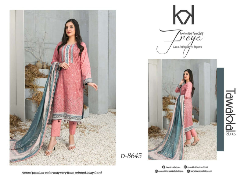 Tawakkal Fabrics Freya Lawn Daman Embroidered Digital Printed Pakistani Salwar Kameez