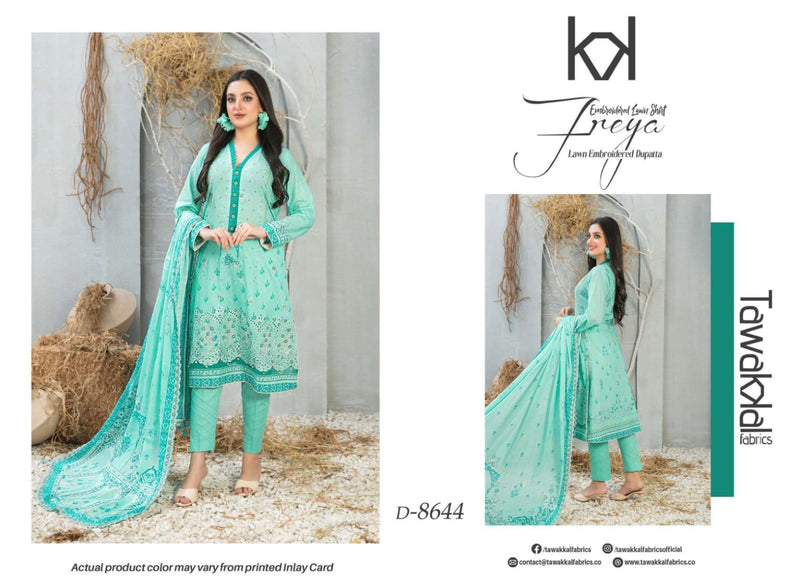 Tawakkal Fabrics Freya Lawn Daman Embroidered Digital Printed Pakistani Salwar Kameez