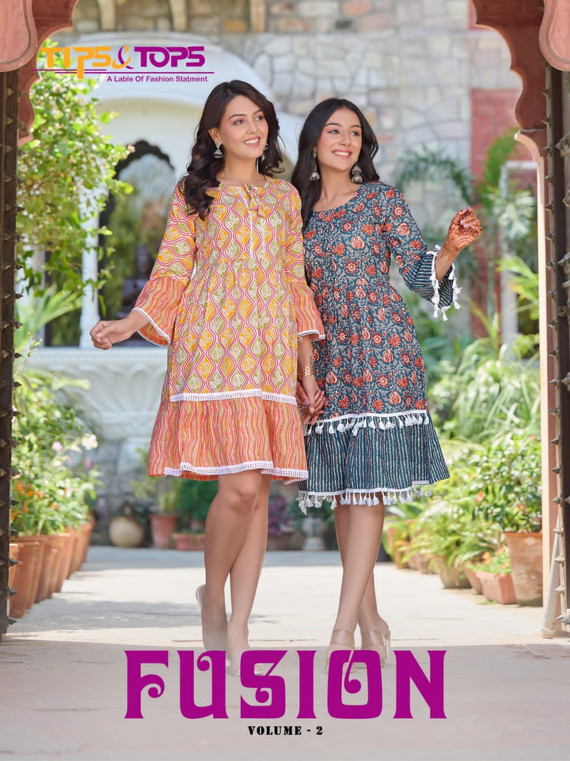 Tips And Tops Fusion Vol 2 Cotton Printed Fancy Designer Kurti